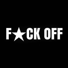 the f k off logo is shown on a black background with white letters and a star