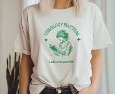 Theology Matters Tee Shirt, Biblical Tee Shirt, Christian Women's Wear, Bible Tee Shirt, Reformed Tee Shirt, Women's Theology Tee Shirt, - Etsy Christian Wear, Women's Wear, Christian Women, Prism Color, Leisure Wear, Jersey Shorts, San Jose, Favorite Outfit, Tee Shirt