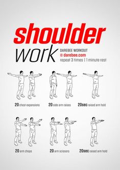 a poster showing how to do shoulder work