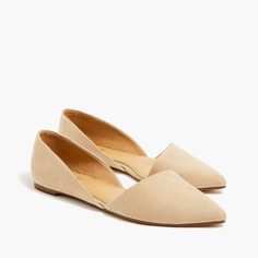 Polyester Upper.Polyurethane Lining.Man-Made Outsole.Import.Online Exclusive. Neutral Flats, Target Jeans, Tan Flats, Spring Capsule Wardrobe, Pointy Toe Flats, Suede Flats, Pointed Toe Flats, J Crew Factory, Womens Flats