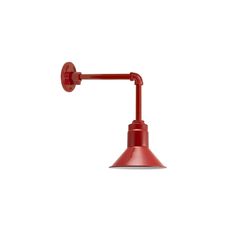 a red wall light on a white background