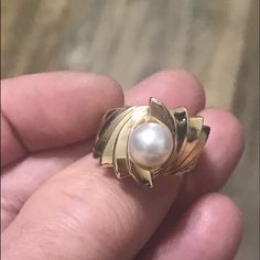 Nwot 14ky Genuine White Akoya Pearl Ring, 8mm Round, Super Heavy Band, Size 6, Band Is 4.5mm Wide At The Bottom To 16mm At The Top $922 White Round Pearl Ring Stamped 14k, White Gold Pearl Ring Stamped 14k, Gold Akoya Pearl Rings For Anniversary, Anniversary Akoya Pearl Yellow Gold Ring, Fine Jewelry White Pearl Ring Stamped 14k, White Pearl Ring Stamped 14k, Formal Round Akoya Pearl Rings, White 14k Gold Pearl Ring, White 14k Gold Pearl Ring With Round Cut