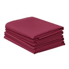 a stack of folded red sheets on top of each other