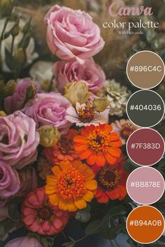 the color scheme for an arrangement of flowers