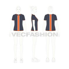 Women's Sports Tee Sportswear T-shirt With Side Stripes, Sportswear Top With Contrast Stripes And Crew Neck, Sportswear Crew Neck Top With Contrast Stripes, Sporty Crew Neck Tops With Contrast Trim, Sporty Striped Color Block Top, Sporty Fitted Color Block T-shirt, Navy Short Sleeve Tops With Contrast Stripes, Navy Short Sleeve Top With Contrast Stripes, Short Sleeve Sportswear Top With Side Stripes