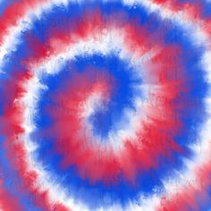 a red, white and blue spiral design