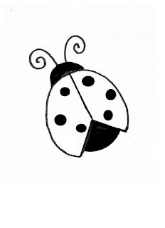 a black and white drawing of a ladybug