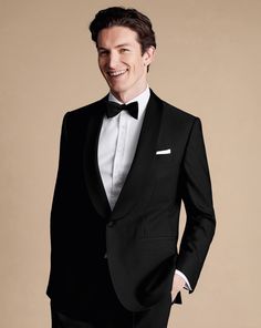 Shawl Lapel Dinner Suit Jacket - Black | Men's Charles Tyrwhitt Shawl Lapel Dinner Suit Jacket - Black Size 36R Wool Single Breasted Shawl Collar Tuxedo Suit, Formal Black Wool Tuxedo, Tailored Wool Tuxedo For Black-tie Events, Classic Shawl Collar Tuxedo For Black-tie Events, Shawl Lapel Tuxedo, Black Wool Single-breasted Tuxedo, Button Canvas, Charles Tyrwhitt Shirt, Dinner Suit