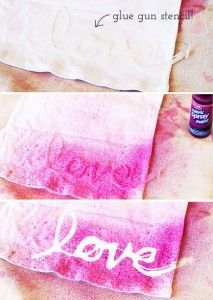 three different pictures with the words love painted on them in white and pink dyes