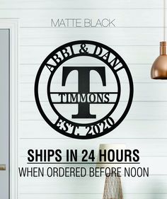 a sign that says ship's in 24 hours when ordered before noon on the wall