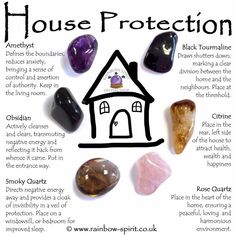 House Home Protection Crystal Set | Etsy Types Of Rocks, House Protection, Crystal Healing Chart, Spiritual Crystals, Protection Crystals, Herbal Magic, Home Protection, Crystal Healing Stones, Crystal Magic