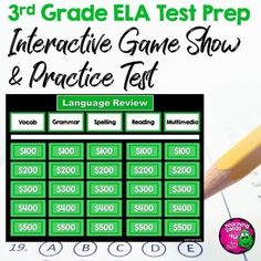 the 5th grade ela test prep interactive game show and practice test is now available