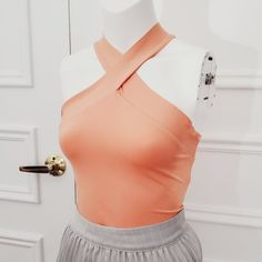 Forever 21 Size Small New Never Warn- No Tags Keyhole Crossover Neck Style Top. Stretchy. Excellent Condition. Material Tag Was Removed At The Time- Feels Like A Spandex Blend. Measurements In Cm- Estimate Pit To Pit- 36½ Length- 58 #Crossover #Keyhole #Cutout #Criss-Cross #Stretch #Choker #Ringneck #Peach #Pastel #Beige @Softpink #Creamypink #Skin #Spandex #Night Out #Elegant #Chic #Peach #Pastel #Orange #Spandex #Lycra #Nylon #Stretchy #Sexy #Elegant #Nightout #Trendy Fitted Solid Halter Top For Spring, Fitted Peach Summer Tops, Orange Stretch Tank Top For Spring, Pink Stretch Halter Top For Spring, Spring Stretch Orange Tank Top, Peach Stretch Top For Spring, Stretchy Peach Top For Spring, Orange Stretch Tank Top For Party, Orange Halter Neck Tank Top For Spring