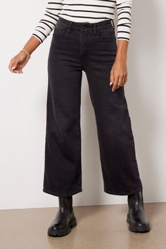 High Rise Wide Leg Pants For Elevated Casual Fall, High Waist Wide Leg Pants For Elevated Casual Fall, High Waist Wide Leg Pants For Fall, Versatile Full Length Flare Jeans For Fall, Versatile Wide Leg High Waist Pants For Elevated Casual, High Rise Wide Leg Pants With Pockets For Fall, Versatile High Rise Bottoms For Fall, Fall High Rise Wide Leg Pants With Pockets, Versatile High Rise Pants For Fall