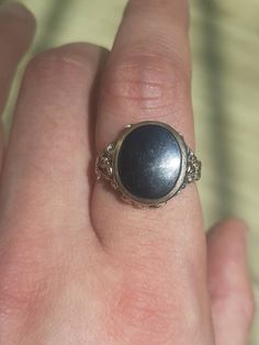 A vintage 9ct gold black onyx ring. The ring is Hallmarked 9ct gold with the 1973 Date mark. The black onyx is set at the centre and measure 14 x 12mm's. Finger size P and a half, but we can make the ring bigger, or smaller. Wishbone Ring, Amethyst And Diamond Ring, Sapphire Pendant, Black Onyx Ring, Heart Pendant Diamond, Onyx Ring, Lovely Earrings, Diamond Heart, Signet Ring