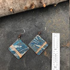 Copper Earrings Recycled Jewelry Handmade Copper Jewelry | Etsy Handmade Copper Jewelry, Patina Jewelry, Layered Earrings, Patina Earrings, Metal Stamped Jewelry, Copper Jewelry Handmade, Earrings Dangling, Copper Cuff Bracelet, Recycled Jewelry