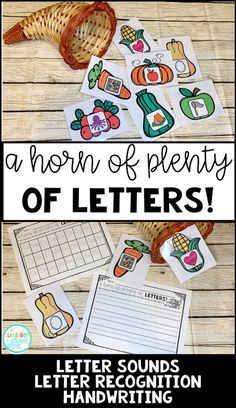 a pile of letter sounds and handwriting practice for children to learn how to write letters