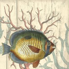 a painting of a fish on a wall