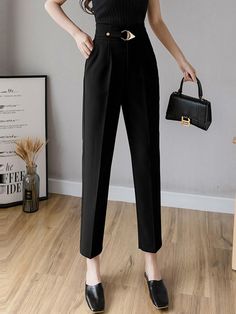 SPECIFICATIONS Material: Polyester Length: Ankle-Length Pants Gender: WOMEN Front Style: Flat Closure Type: Zipper Fly Size ? S:Waist:64cm,Hip:90cm,Thigh:52cm,Length:92cm M:Waist:68cm,Hip:94cm,Thigh:54cm,Length:92cm L:Waist:72cm,Hip:98cm,Thigh:56cm,Length:93cm XL:Waist:76cm,Hip:102cm,Thigh:58cm,Length:93cm Notes: the Error within 3 cm due to manual measurement(Unit: 1 inch = 2.54 cm, 1 cm = 0.39 inch) Spring Stretch Bottoms For Office, Office Dress Pants, Ankle-length, Non-stretch Ankle-length Dress Pants For Office, Solid Color Ankle-length Office Bottoms, Business Casual Ankle-length Work Pants, Spring Office Ankle-length Work Pants, Spring Office Lady Trousers, Business Casual Solid Color Ankle-length Dress Pants, Solid Color Ankle-length Office Pants