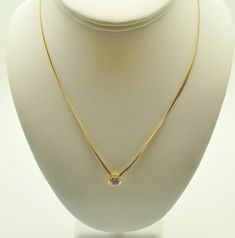 INVENTORY#: GOLD-2218 WELCOME TO IDAHO ESTATE JEWELRY & COINS ITEM UP FOR SALE: 14k Yellow Gold Herringbone Chain With CZ Stone Necklace 17.0" in LENGTH and 1.3. mm in WIDTH (25.4 mm = 1")  SEE PICTURES WEIGHT: 2.9 DWT MADE OF SOLID 14K GOLD WE LIST NEW ITEMS ALMOST EVERY DAY, SO PLEASE BE SURE TO CHECK BACK OFTEN! SHIPPING AND HANDLING FOR THIS LISTING IS FREE. IF YOU ARE PURCHASING MORE THAN ONE COIN/ITEM, PLEASE PAY FOR ALL ITEMS IN ONE PAYPAL TRANSACTION WE SHIP TO U.S. ADDRESSES ONLY OR INT Formal Cubic Zirconia Jewelry With Gold Chain, Formal Diamond Necklace With Gold Chain, Formal Round Diamond Necklace With Gold Chain, Yellow Gold Jewelry With Box Chain And Cubic Zirconia, Yellow Gold Cubic Zirconia Jewelry With Box Chain, Formal Gold Chain Necklace With Cubic Zirconia, Gold Solitaire Necklace For Formal Events, Gold Solitaire Necklace With Round Stone For Formal Occasions, Cubic Zirconia Gold Chain Necklaces