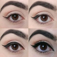 eyeliner for round eyes                                                                                                                                                                                 More Eyeliner Styles For Big Eyes, Puppy Eyes Makeup, Makeup For Round Eyes, Burgundy Eye Makeup, Crazy Eye Makeup, Makeup For Small Eyes, Almond Eye Makeup, Monolid Eye Makeup, Rainbow Eye Makeup