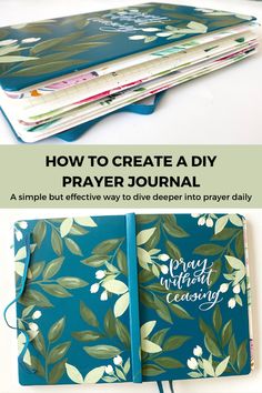 a book with the title how to create a diy prayer journal