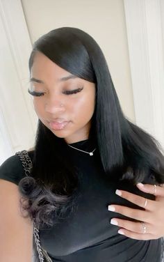 Hairstyles For Old Straightened Hair, 2025 Black Women Hairstyles, Quick Weave 4c Hair, Straightened Half Up Half Down Hair, Style Silk Press, Straight Hair Curled, Hairstyles On Straight Hair, Hairstyles For Short Hair Straight, Hairstyles To Do With Straight Hair