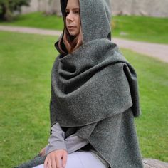 New With Tags We Have These Hooded Capes/Cloaks Handmade In Ireland With Local Wool Tweed Open Front Wrap/Cloak Can Be Worn In Many Ways With Hood Up Or Down- Unlined Color: Green Fleck 100% Pure New Wool (Hand Wash) One Size: Unisex Measurements: Longest Length Top Shoulder To Bottom Hem: 29.5 Inches - Widest Width: 47 Inches -Arrives With A Removeable Brass Colored Pin To Close- Price Firm Via Poshmark's Checkout- See Last Posted Picture Slide Or About Page For More Details- Thanks! The Shephe Cape Hood, Handmade One Size Cape Shawl, Handmade Shawl Cape For Winter, Hooded Wool Cape For Winter, Wool Cape Shawl One Size, Handmade One-size Shawl Cape, Hooded Cowl, Hooded Cape, Hooded Cloak