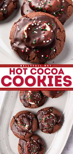 Learn how to make Hot Cocoa Cookies! Everyone will be begging for this Christmas cookie recipe. Topped with marshmallows and chocolate icing, these soft and chewy chocolate cookies are a must-have on your holiday baking list! Save this Christmas dessert idea! Chocolate Icing For Cookies, Hot Cocoa Cookies Recipe, Hot Chocolate Cookies Recipe, 2023 Cookies, Hot Chocolate Cookie Recipes, Hot Cocoa Mix Recipe, Cookie Recipes Decorating, Holiday Baking List, Baking List