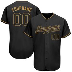 a black baseball jersey with the name and number on it, that says yourname 00