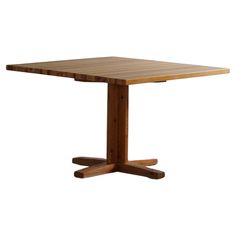 a square wooden table with two legs on an isolated white background for use as a dining room or kitchen table