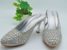 Silver Heels With Rhinestones For Reception, Bedazzled High Heel Wedding Heels, Bedazzled High Heels For Wedding, Glamorous Rhinestone Wedding Shoes For Reception, Formal Wedding Shoes With Rhinestones And Pointed Toe, Wedding Shoes With Rhinestones, Formal Rhinestone Wedding Shoes With Pointed Toe, Silver Glamorous Heels For Reception, Elegant Bedazzled Heels For Wedding