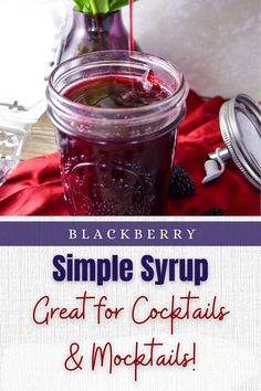 simple syrup great for cocktails and mojitas with fresh blackberries on the side