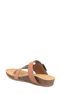 Embrace effortless sophistication in this strappy sandal grounded by a cushy, arch-supporting footbed. 1" heel Pillowtop® memory foam footbed with arch support Leather upper/leather and synthetic lining/synthetic sole Imported Adjustable Toe Loop Sandals With Arch Support, Synthetic Toe Loop Sandals With Textured Footbed, Brown Synthetic Toe-post Footbed Sandals, Brown Synthetic Toe Post Footbed Sandals, Brown Synthetic Toe Loop Sandals, Brown Slingback Sandals With Arch Support For Beach, Strappy Footbed Sandals With Arch Support For Beach, Synthetic Toe Loop Sandals With Cushioned Footbed, Adjustable Synthetic Footbed Sandals With Arch Support