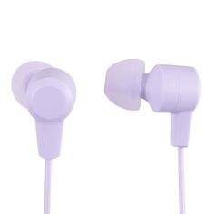 the purple ear buds are on top of each other