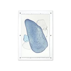 an image of a blue object in the middle of a white frame on a wall