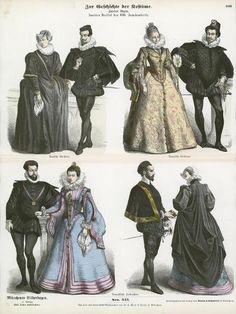 size: 12x9in Giclee Print: European Costumes, Mid 16th Century : Artists Spanish Nobility, Ancient Greek Clothing, Spanish Hairstyles, Spanish Outfits, European Costumes, 16th Century Fashion, German Costume, Spanish Clothing, Spain Fashion