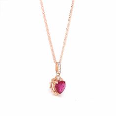 ORIGINAL DESIGN----- This pendant is made by a high-quality lab. created ruby, sapphire AA quality with white CZ halo. It's a very nice and classic heart shape. The style is simple and luxurious. The angle and line are so beautiful. It's a perfect gift for yourself and your love.* BEST GIFT FOR HER--- Trendy and elegant necklace is suitable for women and girls on any occasion. You can gift it to yourself, a friend, lover, girlfriend, wife, sister, daughter, grandma, and mother on Valentine’s Day Ruby Necklace, Rose Gold Chain, Best Gifts For Her, Ruby Sapphire, Elegant Necklace, Cz Pendant, Swiss Blue Topaz, Elegant Necklaces, Diamond Pendant Necklace