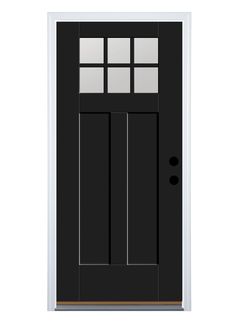 Industrial Front Doors, Exterior Door Styles, Black Front Door, Craftsman Door, Therma Tru, Front Door Paint Colors, Contemporary Door, Black Front Doors, Prehung Doors