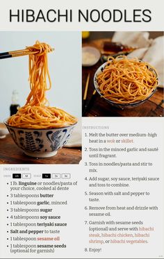 How To Make Healthy Noodles, Lo Mein Noodles Recipe, Hibachi Noodles, Hibachi Recipes, Simple Family Meals, Asian Noodle Recipes, Chinese Cooking Recipes, Ramen Recipes