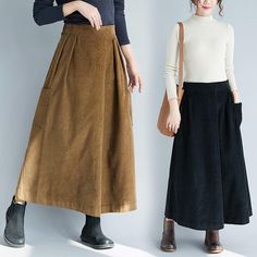 Material: Cotton Size: XL (100-140 kg) XXL (140-180 kg) Fabric: Corduroy Style: Commuter Commuting: Korean women's pants Waist height: high waist Color classification: brown black XL： Waist: 68 cm 26.77 " Length： 87 cm 34.25 " Front crotch: 37.5 cm 14.76 " Leg circumference: 53 cm 20.87 " XXL： Waist: 70 cm 27.56 " Length： 88 cm 34.65 " Front crotch: 38 cm 14.96 " Leg circumference: 54 cm 21.26 " Pants Korean Outfit, Linen Midi Skirt Outfit, Leather Oxfords Women, Linen Midi Skirt, Knit Sweater Coat, Boyfriend Jacket, Pants Korean, Midi Skirt Outfit, Skirt Pencil