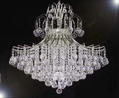 a large crystal chandelier hanging from the ceiling