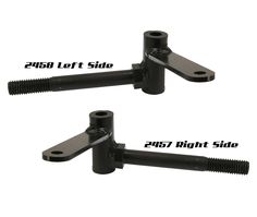 two black metal brackets with screws on each side and the other end is shown