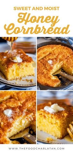 sweet and moist honey cornbread is an easy dessert recipe