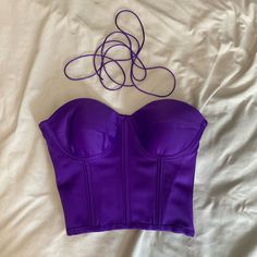 Never Worn Purple Going Out Top, White Halter Crop Top, Concert Top, Brown Corset, Thrift Inspo, Purple Crop Top, Chase Atlantic, Sock Outfits, Velvet Crop Top