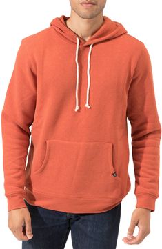 Recycled polyester and organic cotton bring soft, slubbed texture and sustainable construction to a lightweight fleece hoodie that's great layered or alone. Pullover style Drawstring hood Long sleeves Kangaroo pocket Ribbed cuffs and hem 50% recycled polyester, 37% organic cotton, 13% rayon Machine wash, tumble dry Imported Men's Clothing | Threads 4 Thought Triblend Fleece Pullover Hoodie Warm Solid Color Fleece Hoodie, Long Sleeve Moisture-wicking Fleece Hoodie, Outdoor Fleece Tops With Double-lined Hood, Fleece-lined Long Sleeve Hoodie For Outdoor, Sustainable Construction, Solid Fleece-lined Sweatshirt For Outdoor, Fleece Hoodie, Kangaroo Pocket, Pullover Styling