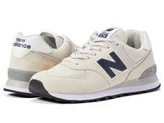 New Balance Classics ML574v2 - Men's Running Shoes : Tan/Navy : Add a vintage runner design to your wardrobe with the iconic silhouette of the New Balance Classics ML574v2 sneakers. Casual shoes with suede and mesh or textile uppers in a sporty silhouette. Foam-padded collar and tongue. Soft linings and a removable foam insole provide all-day comfort. Traditional lace-up closure. TPU heel insert for extra support. ENCAP® midsole for cushioning. Durable rubber outsole. Imported. Measurements: Wei Men New Balance Shoes, Men S New Balance, Mens New Balance Shoes, Men’s New Balance Shoes, New Balance Sneakers With Rubber Sole, Medium Fit, New Balance Slip-resistant Running Shoes For Light Sports, Functional New Balance Running Shoes, Medium Fit, New Balance Fade-resistant Sneakers For Streetwear, Wardrobe Overhaul