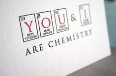 an image of you and i are chemical symbols on a white card with black lettering