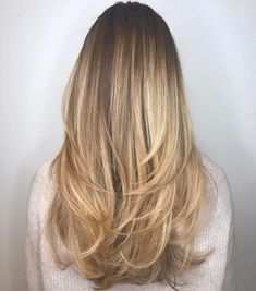 Long Haircut With Angled Layers Going Grey With Blonde Hair, Long Wash And Go Haircut, Long Layers Fine Hair, Blonde Long Hair With Layers, Layered Brunette Hair, Long Blended Layers Face Framing, Long Haircut, Haircut Inspo, Chop Chop