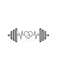 a heart and heartbeat line drawing on a white background